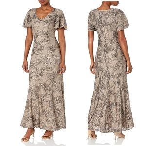 NWT Alex Evenings Sequin Lace Maxi Dress sz 6